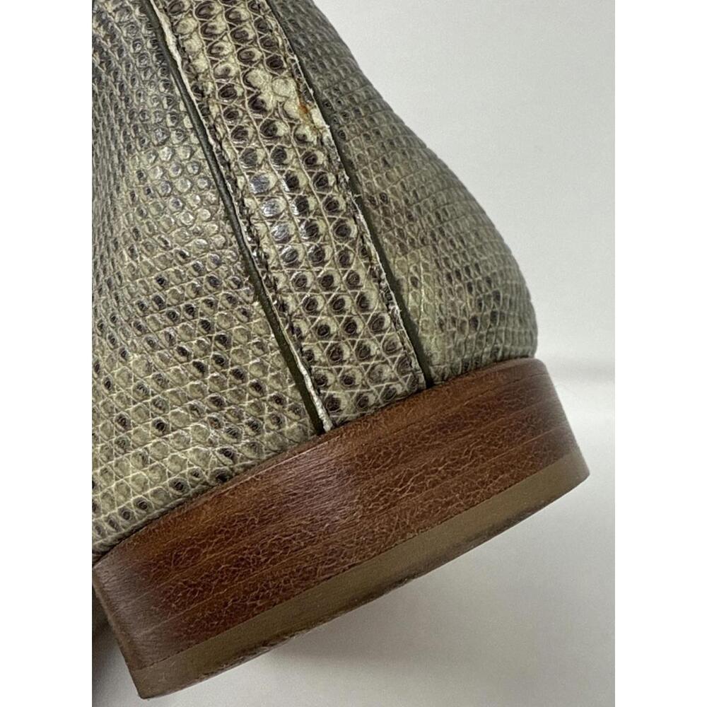 Authentic Chanel Snake Skin  CC Logo Ballerina Flats Size 38.5 - Picture 7 of 16
